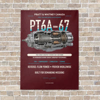 Thumbnail for PT6A-67 vertical canvas print - no frame - dark red background