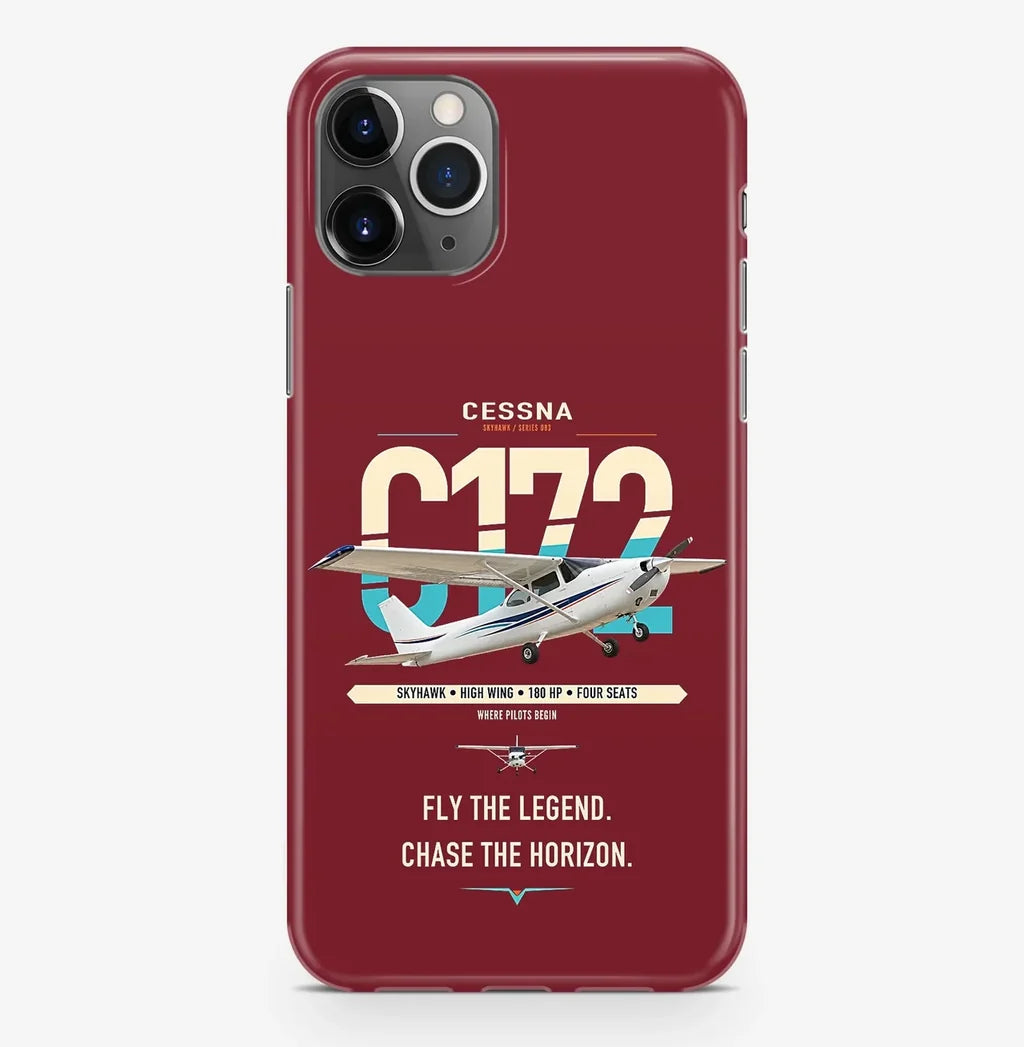Cessna 172 Skyhawk design on dark red magsafe iphone case, for iPhone Pro Max