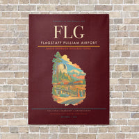 Thumbnail for Flagstaff Pulliam Airport FLG vertical canvas print - no frame - dark red background