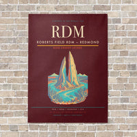 Thumbnail for Roberts Field RDM — Redmond vertical canvas print - no frame - dark red background