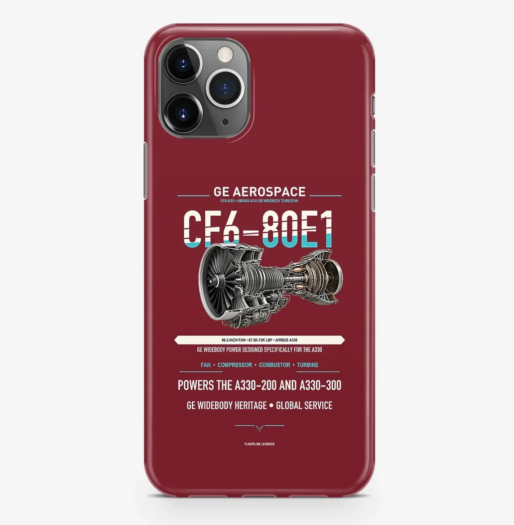 CF6-80E1 Case ProMax design on dark red iphone case promax