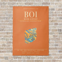 Thumbnail for Boise Airport BOI - Canvas Framed - Orange