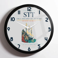 Thumbnail for Cyril E. King Airport (STT) design on light gray framed wall clock