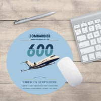 Thumbnail for Bombardier Challenger 600 design on light blue round mouse pad