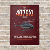 Thumbnail for Bell 407GXi vertical canvas print - no frame - dark red background