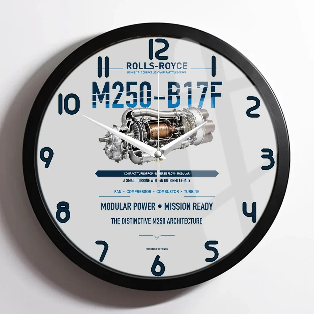 M250-B17F design on light gray framed wall clock
