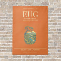 Thumbnail for Eugene Airport Mahlon Sweet Field EUG - Canvas Framed - Orange