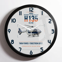 Thumbnail for Airbus H135 design on light gray framed wall clock