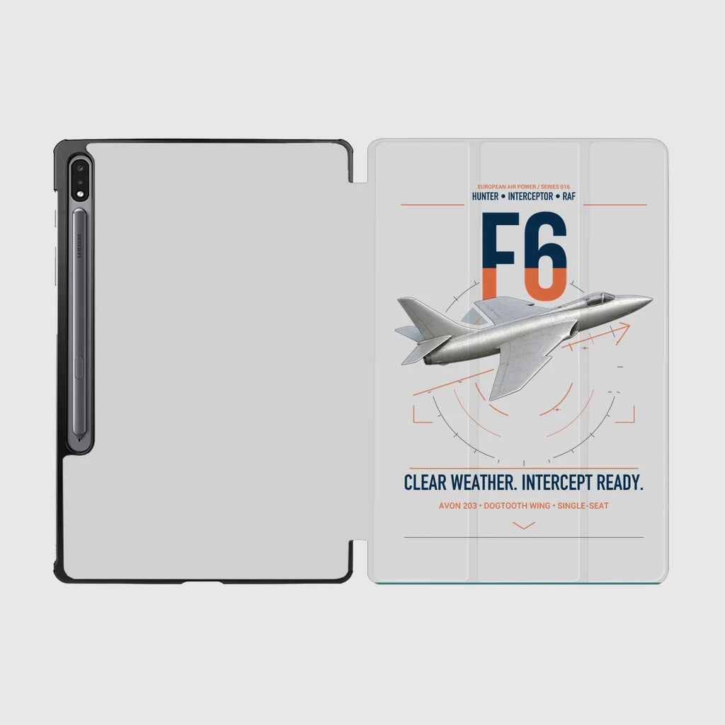 Hawker Hunter F6 design on light gray samsung tablet tablet case
