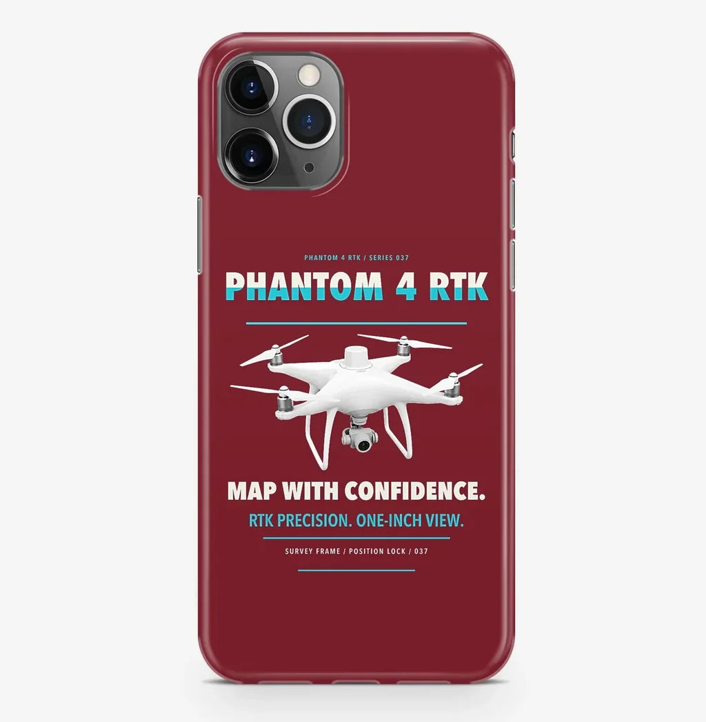 DJI Phantom 4 RTK Case ProMax design on dark red iphone case promax