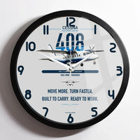 Thumbnail for Cessna 408 SkyCourier design on light gray framed wall clock