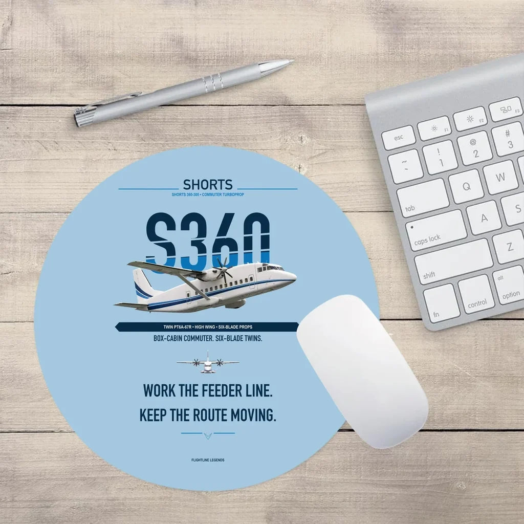 Shorts 360-300 design on light blue round mouse pad