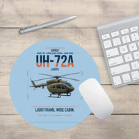 Thumbnail for Airbus UH-72A Lakota design on light blue round mouse pad