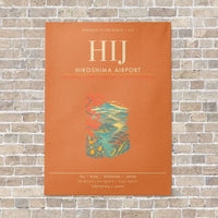 Thumbnail for Hiroshima Airport HIJ - Canvas Framed - Orange