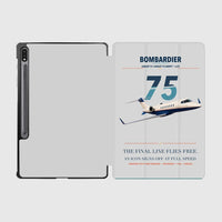 Thumbnail for Bombardier Learjet 75 Liberty design on light gray samsung tablet tablet case
