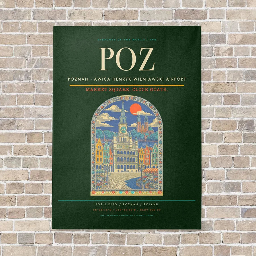 Poznan - awica Henryk Wieniawski Airport POZ - Canvas No Frame - Dark Green