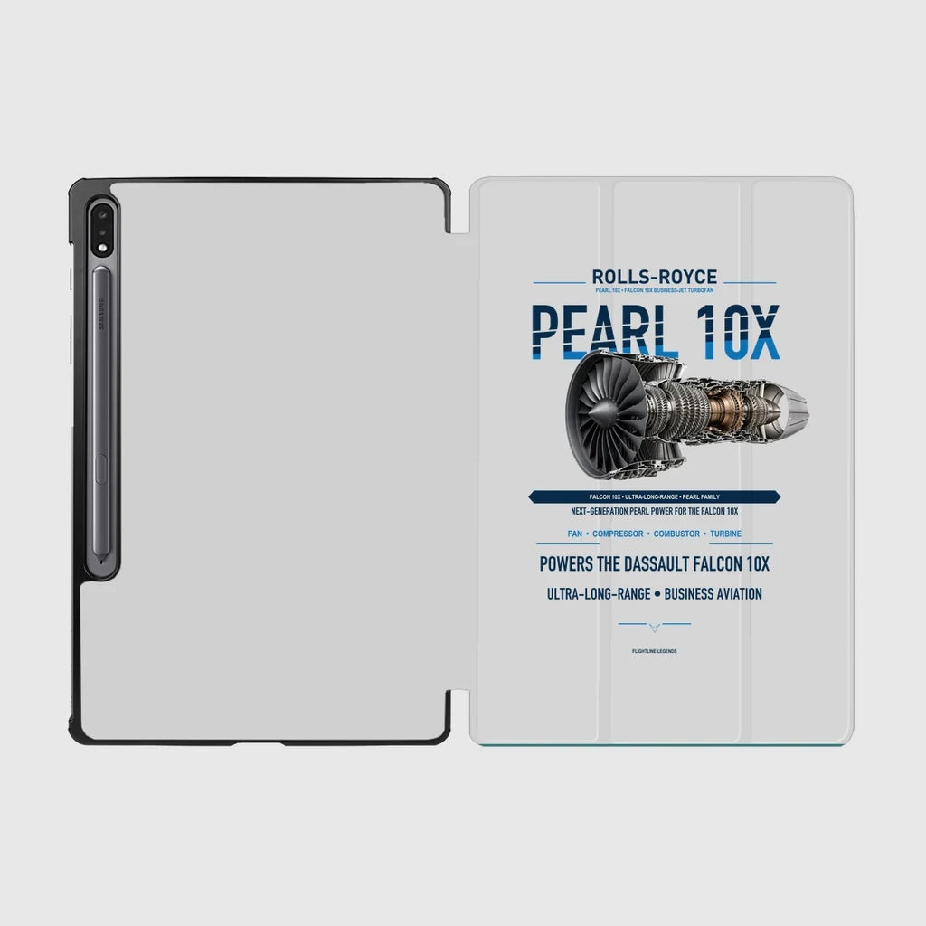 PEARL 10X design on light gray samsung tablet tablet case