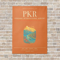 Thumbnail for Pokhara International Airport PKR - Canvas Framed - Orange