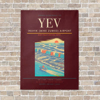 Thumbnail for Inuvik (Mike Zubko) Airport YEV vertical canvas print - no frame - dark red background