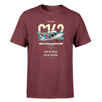 Thumbnail for Cessna 162 Skycatcher design on dark red t-shirt, single-side print