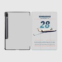 Thumbnail for Bombardier Learjet 28 design on light gray samsung tablet tablet case