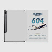Thumbnail for Bombardier Challenger 604 design on light gray samsung tablet tablet case