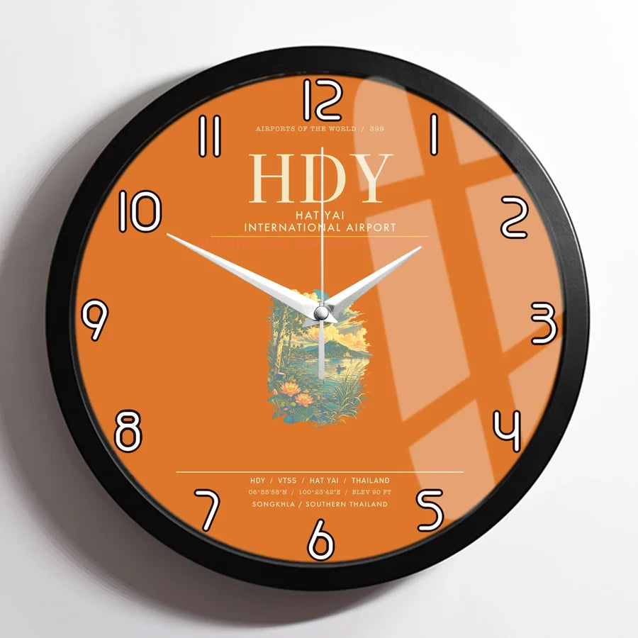 Hat Yai International Airport HDY Wall-Clock Framed - Orange