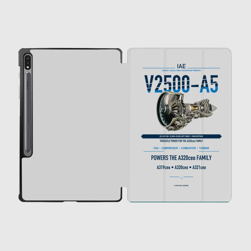 V2500-A5 design on light gray samsung tablet tablet case