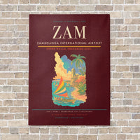 Thumbnail for Zamboanga International Airport ZAM vertical canvas print - no frame - dark red background