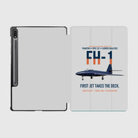 Thumbnail for FH-1 Phantom First Jet Takes the Deck design on light gray samsung tablet tablet case
