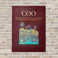 Thumbnail for Cadjehoun Airport COO — Cotonou vertical canvas print - no frame - dark red background