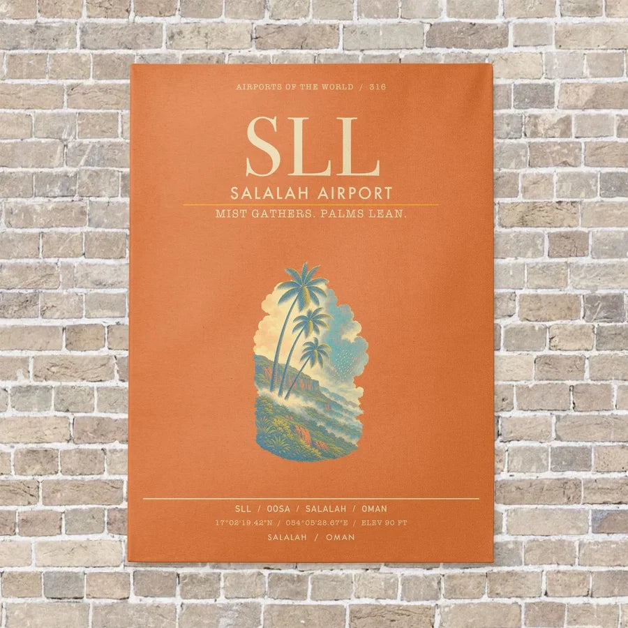Salalah Airport SLL - Canvas Framed - Orange