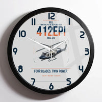 Thumbnail for Bell 412EPI design on light gray framed wall clock