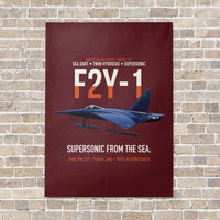 Thumbnail for F2Y-1 Sea Dart Supersonic from the Sea vertical canvas print - no frame - dark red background