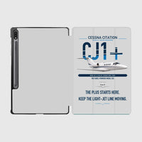 Thumbnail for Cessna Citation CJ1+ design on light gray samsung tablet tablet case