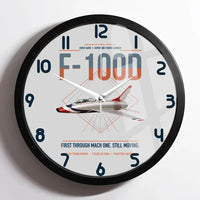 Thumbnail for F-100D Super Sabre design on light gray framed wall clock