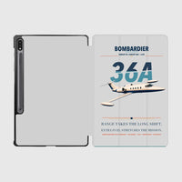 Thumbnail for Bombardier Learjet 36A design on light gray samsung tablet tablet case