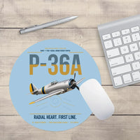 Thumbnail for P-36A Hawk design on light blue round mouse pad
