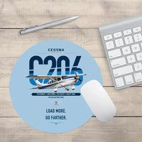 Thumbnail for Cessna 206 Stationair design on light blue round mouse pad