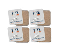 Thumbnail for T-1A Jayhawk Advanced Jet Trainer design on light gray 4 pieces set coaster