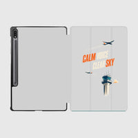 Thumbnail for Calm Voice Clear Sky design on light gray samsung tablet tablet case