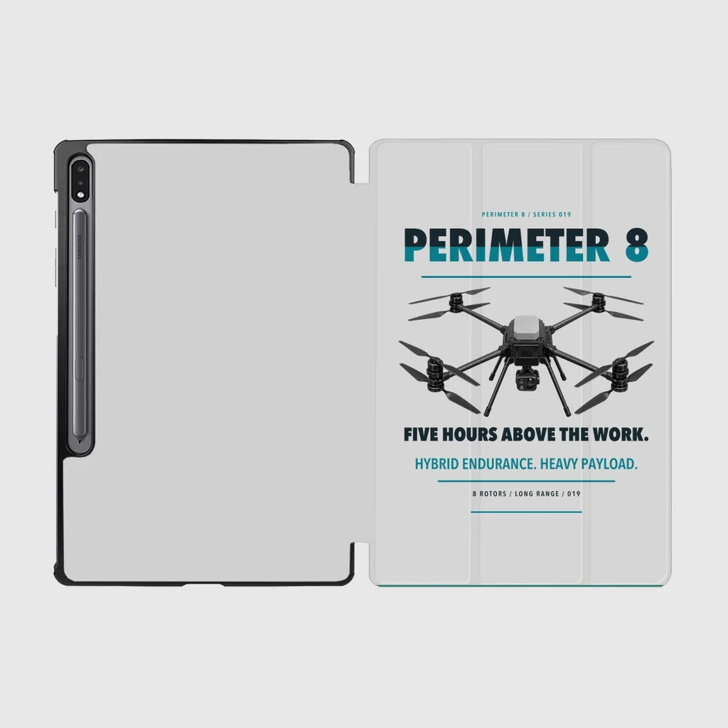 Skyfront Perimeter 8 design on light gray samsung tablet tablet case
