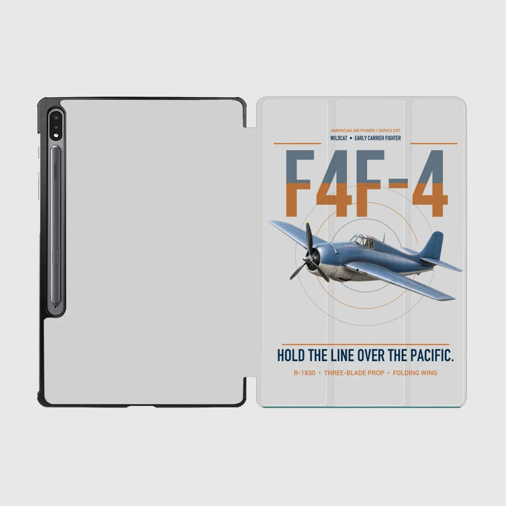 F4F-4 Wildcat design on light gray samsung tablet tablet case