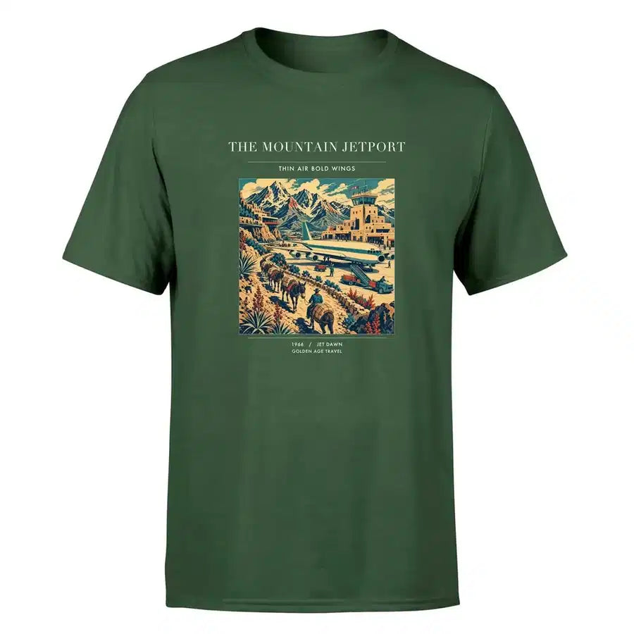 VINTAGE G4123 - The Mountain Jetport - Premium T-Shirt design on darkgreen premium t shirt
