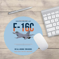 Thumbnail for F-16C Fighting Falcon See All Around Turn Inside design on light blue round mouse pad