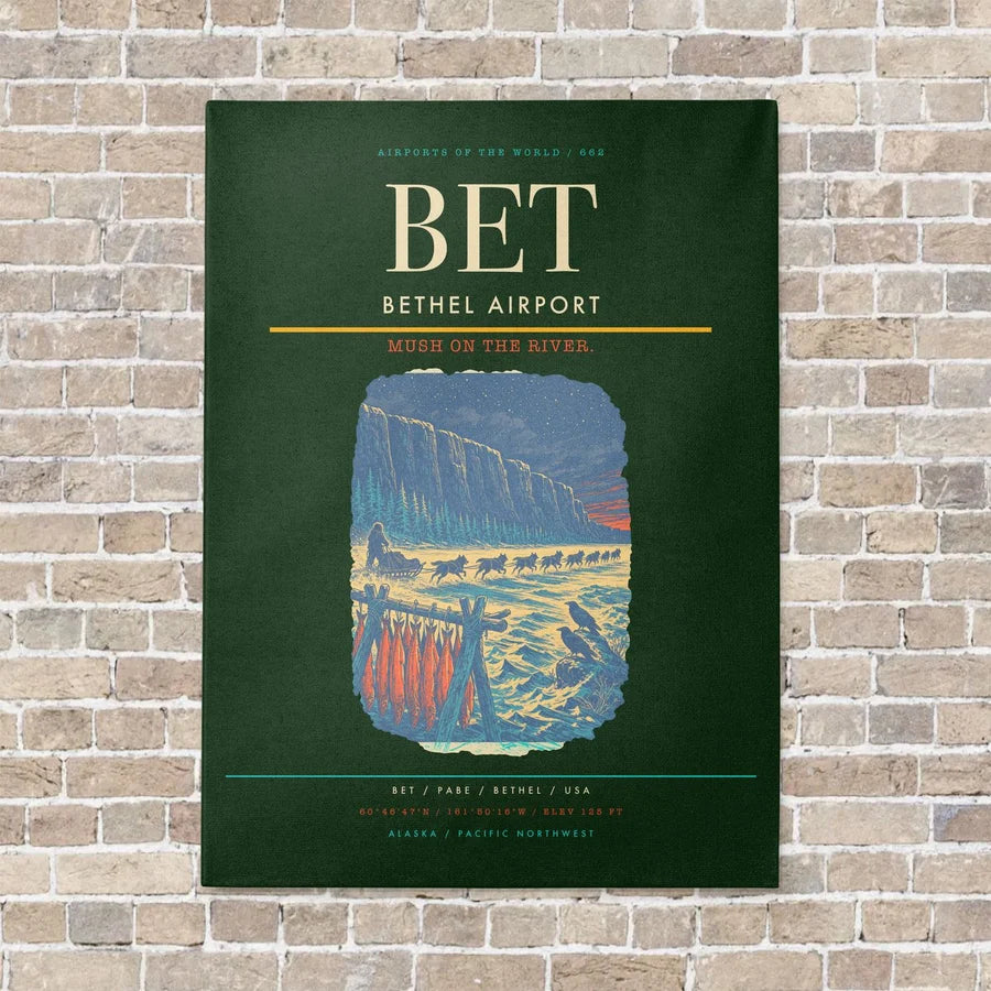 Bethel Airport BET - Canvas No Frame - Dark Green