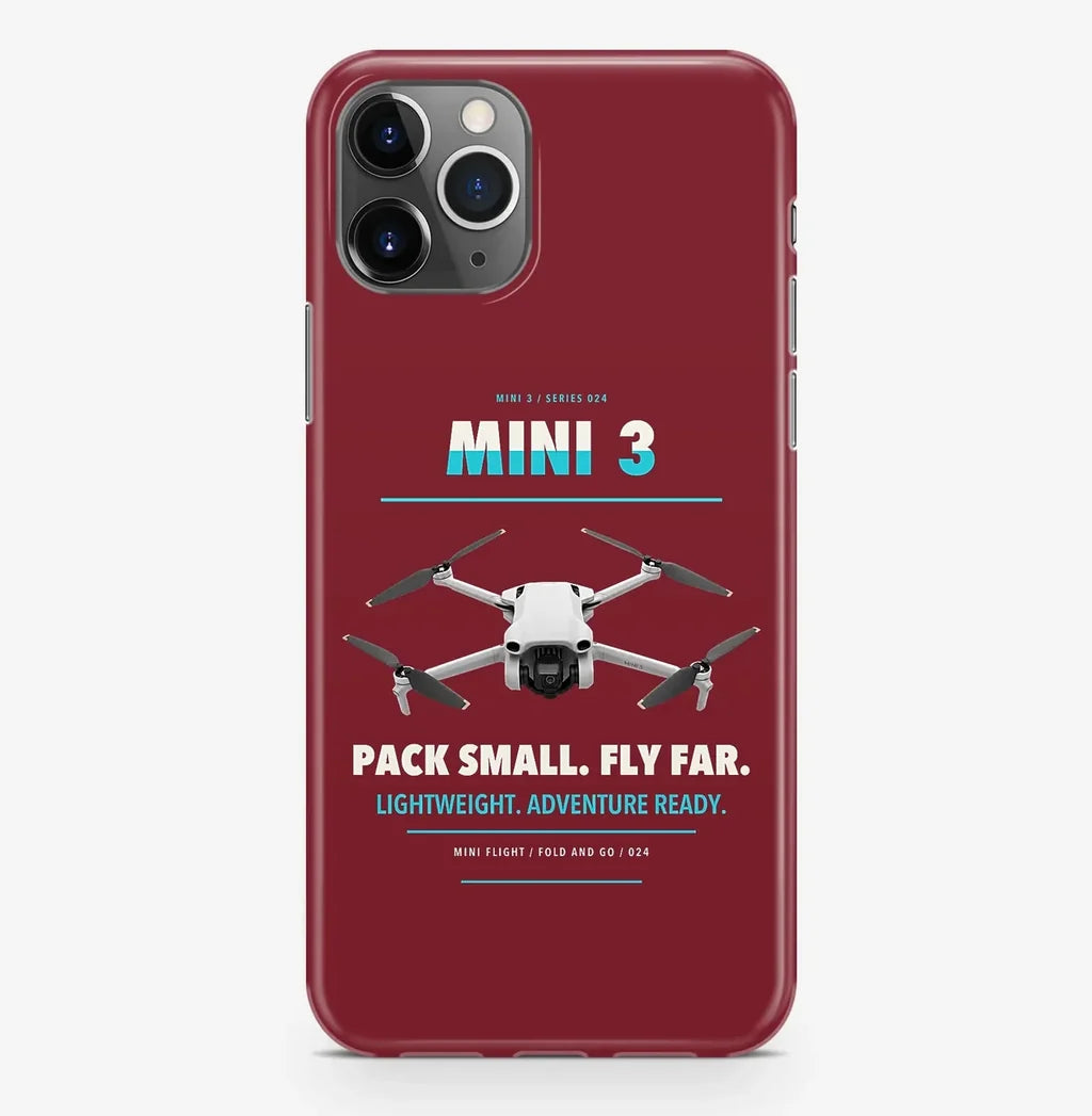 DJI Mini 3 Case ProMax design on dark red iphone case promax