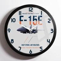 Thumbnail for F-15E Strike Eagle Deep Strike Any Weather design on light gray framed wall clock