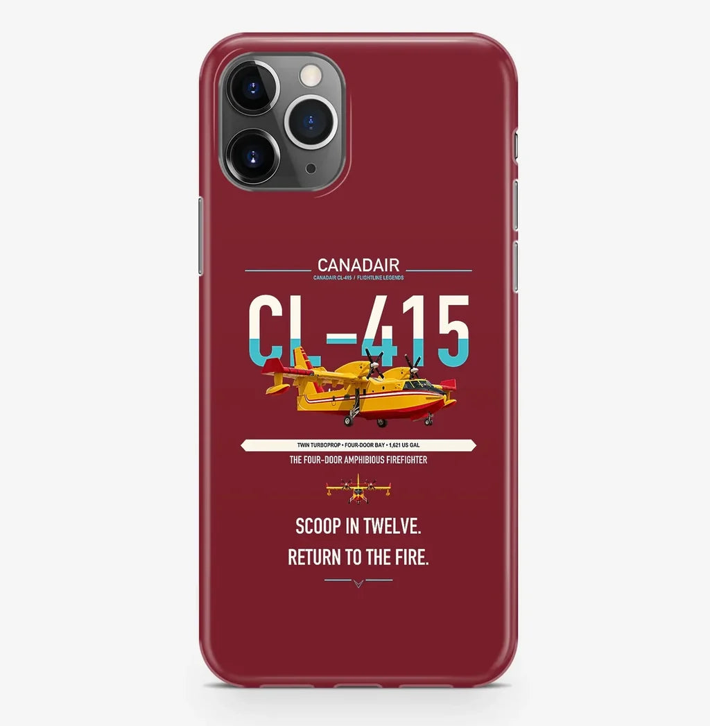 Canadair CL-415 design on dark red magsafe iphone case, for iPhone Pro Max