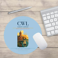 Thumbnail for Cardiff Airport (CWL) design on light blue round mouse pad